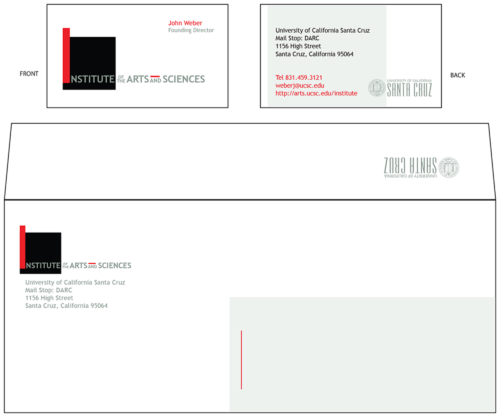 IAS business card and envelope design